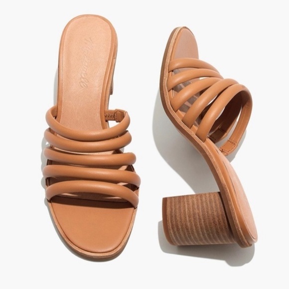 Madewell The Addie High Heels Leather Mule Slip On Sandals - Picture 1 of 9